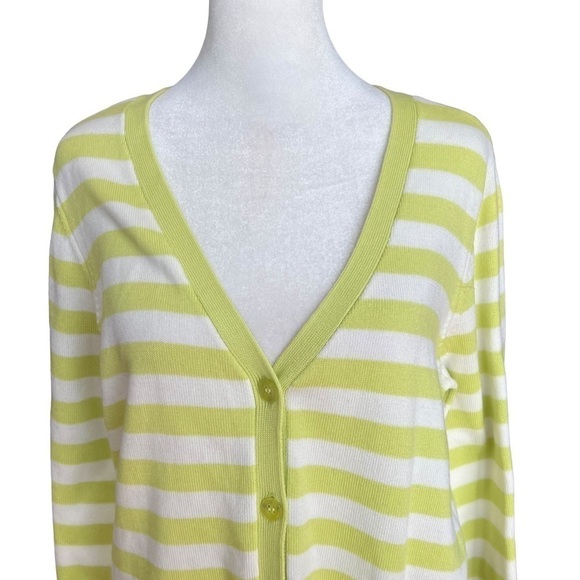 PENDLETON Lime Green Striped Cardigan - Picture 2 of 5